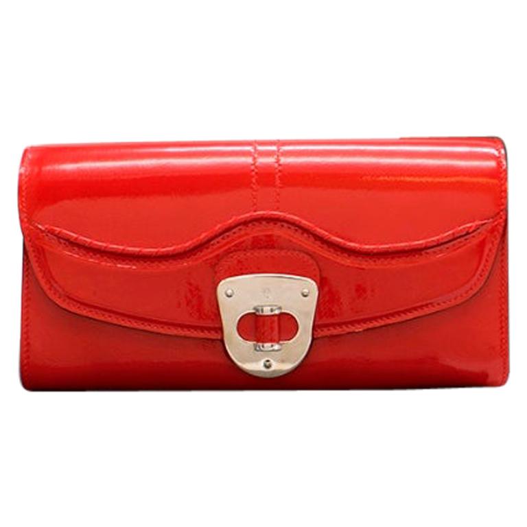 Alexander McQueen Red Patent Leather Pochette For Sale at 1stDibs