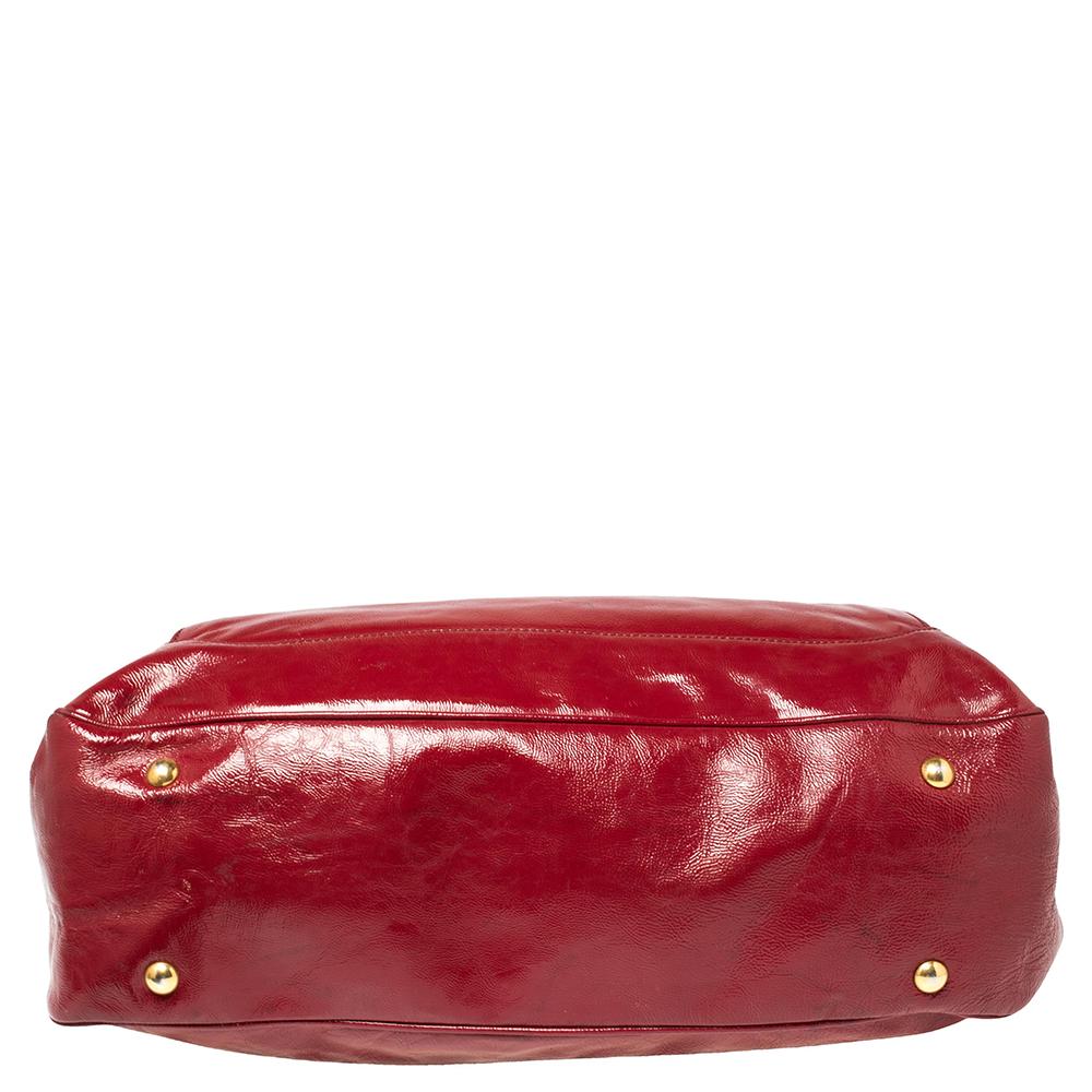 Alexander McQueen Red Patent Leather Satchel For Sale 4