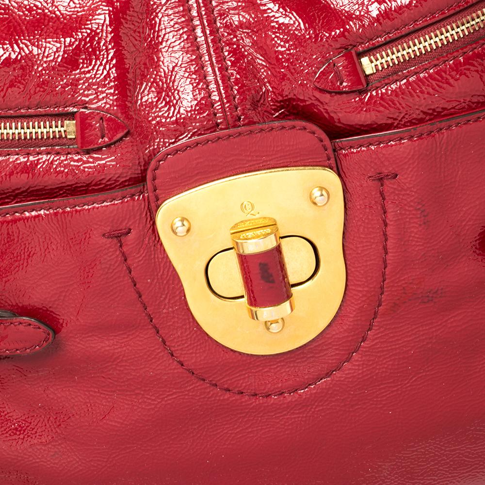 Alexander McQueen Red Patent Leather Satchel For Sale 6