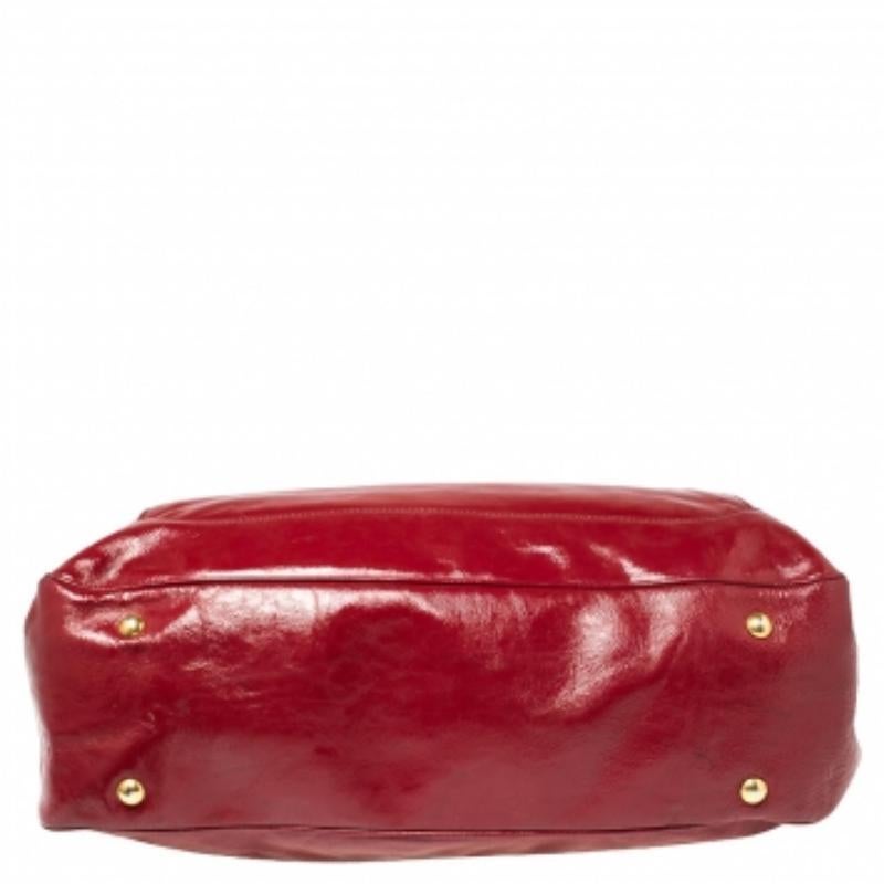 Alexander McQueen Red Patent Leather Satchel For Sale 1