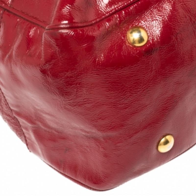 Alexander McQueen Red Patent Leather Satchel For Sale 5