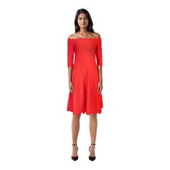 Alexander McQueen Red Scallop Rose Detail Dress Size L