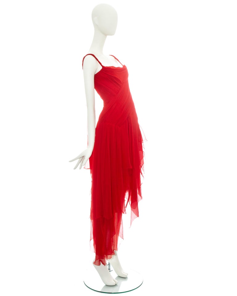 open lace back dress Original Alexander McQueen - Long Red Dress main image 0