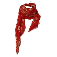 Alexander McQueen Bufanda Calavera Roja