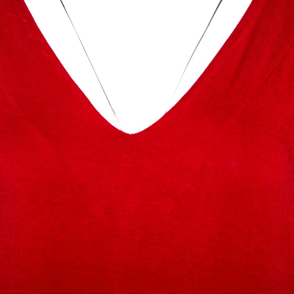 Alexander McQueen - Robe ajustée sans manches en tricot extensible rouge S en vente 1
