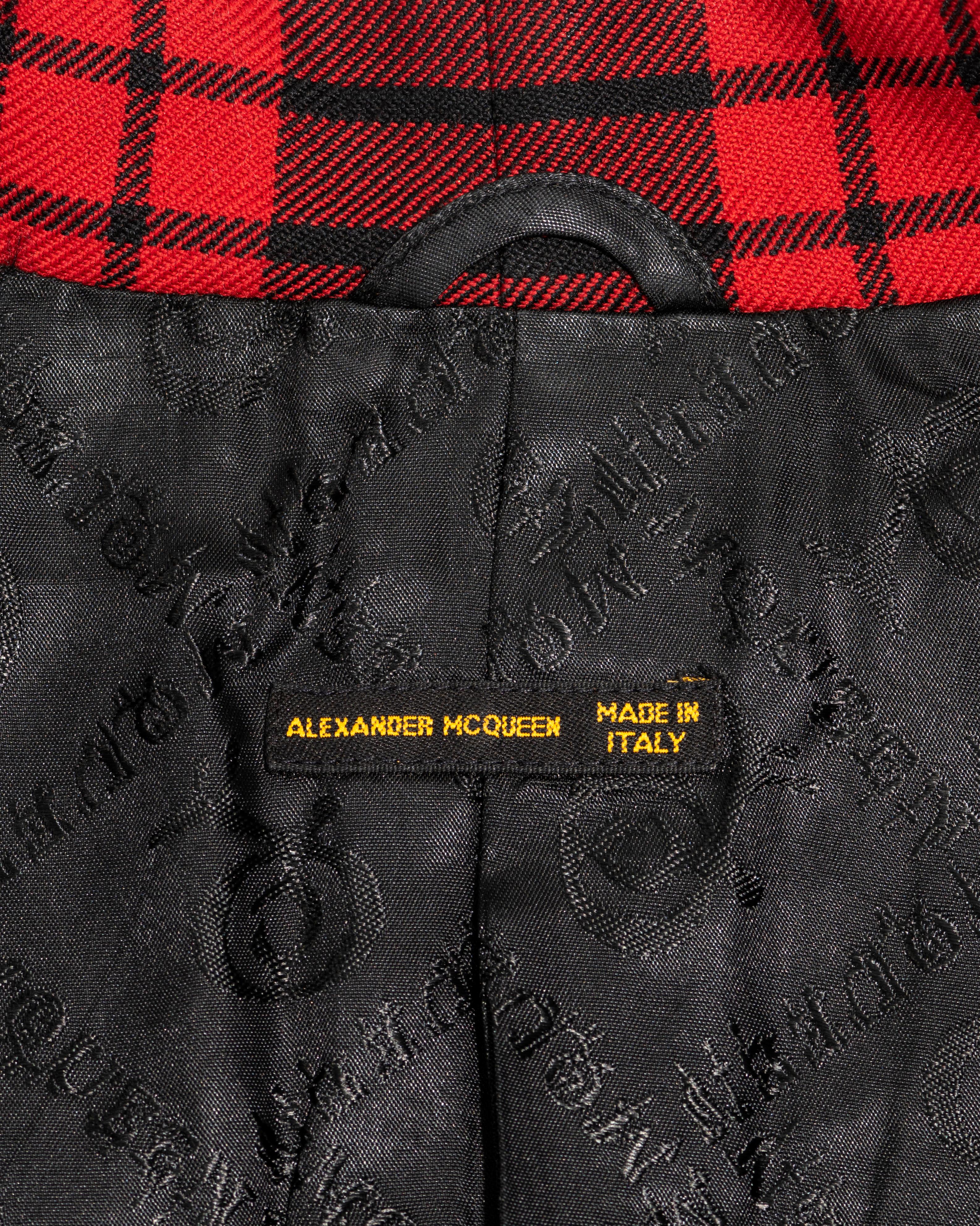 Alexander McQueen red tartan wool 'Joan' jacket, fw 1998 3