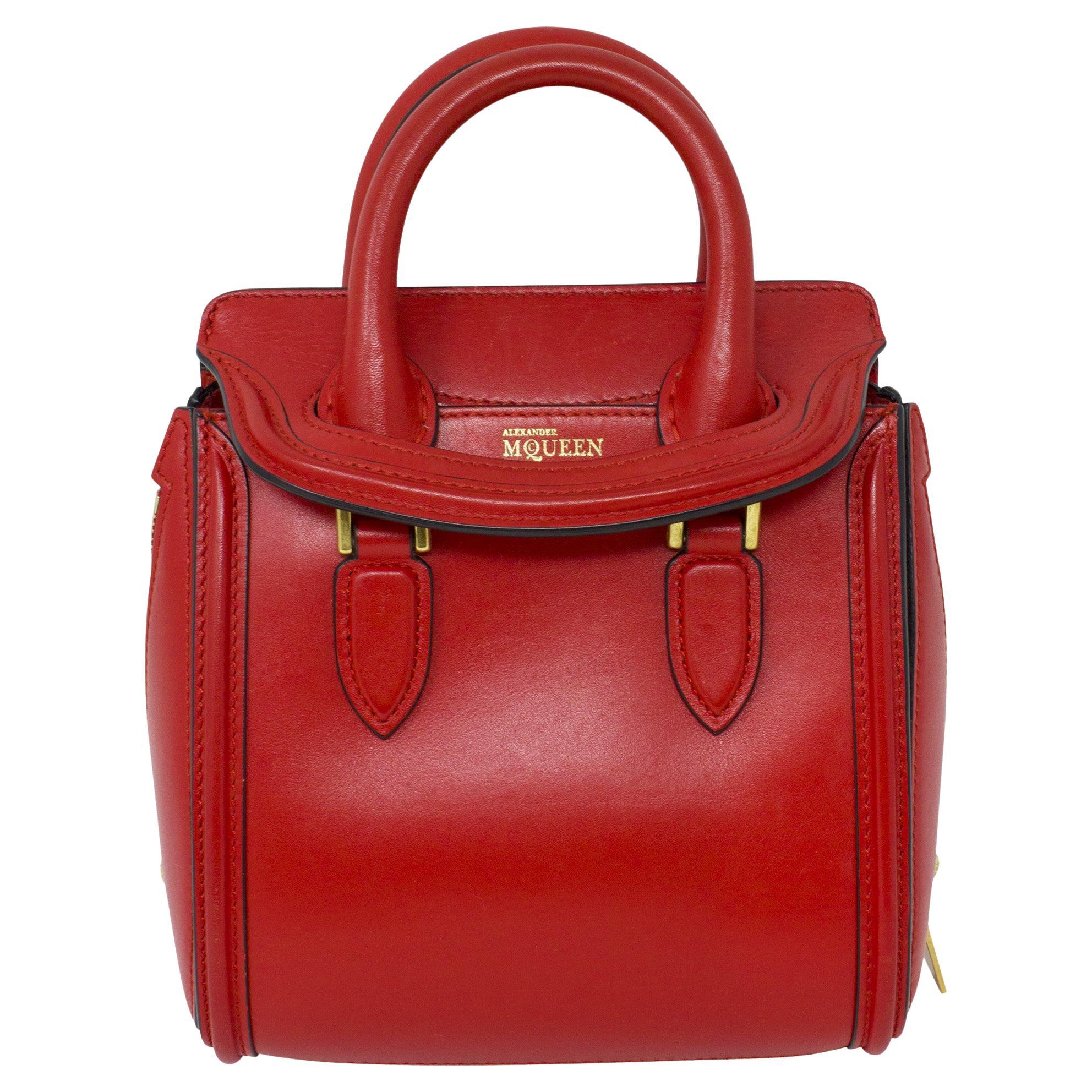Alexander McQueen Red Top Handle Bag For Sale