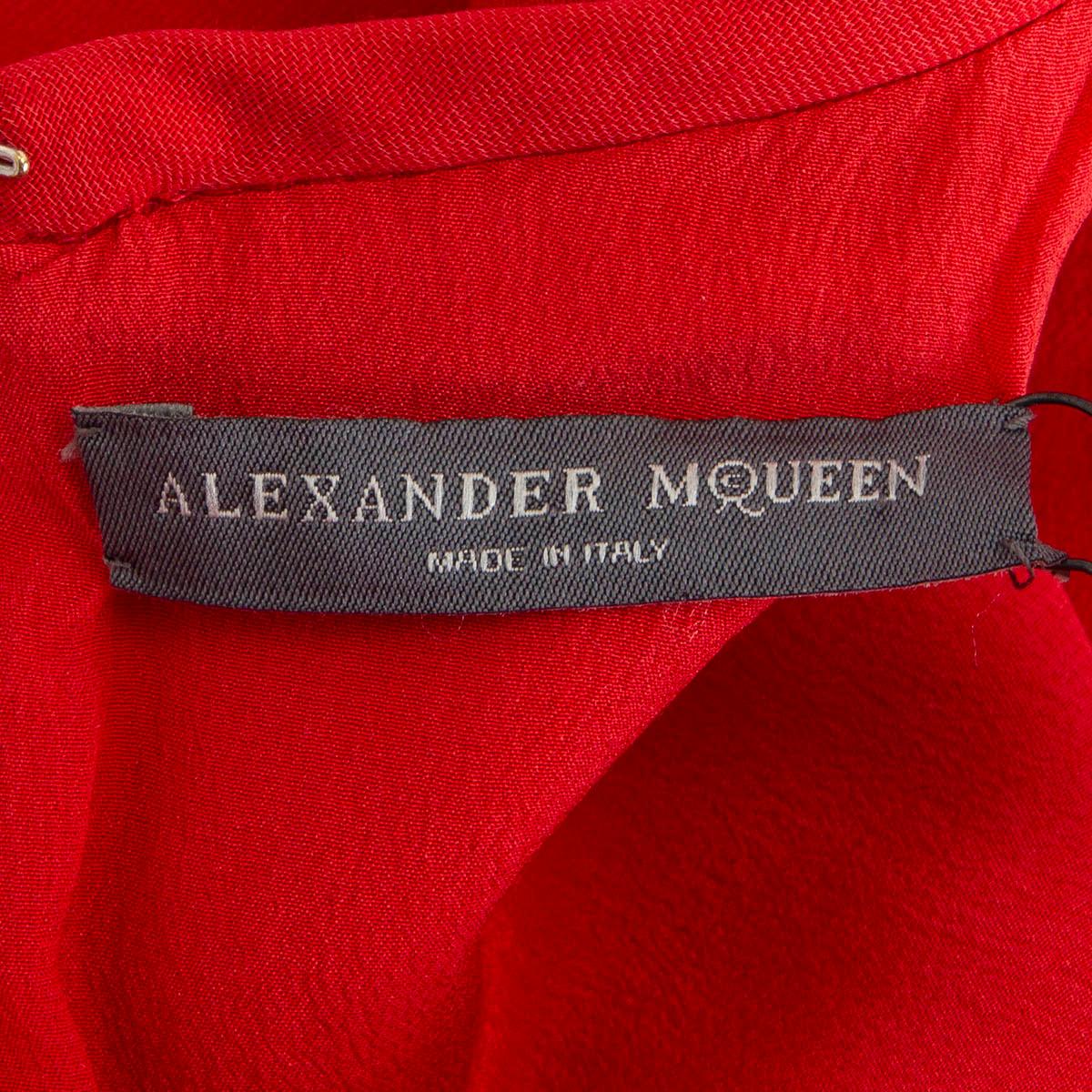 Red ALEXANDER MCQUEEN red wool blend DROP WAIST SCUBA Dress M For Sale