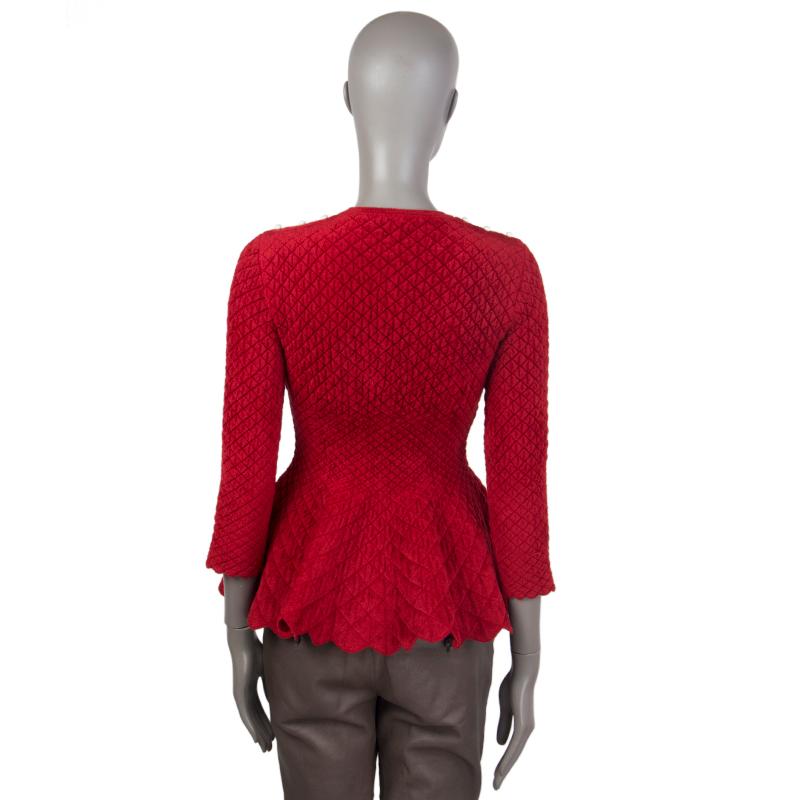 red peplum sweater