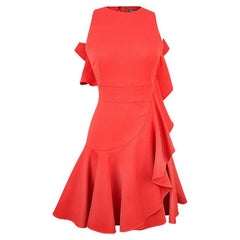 ALEXANDER McQueen RED WOOL DRESS size S