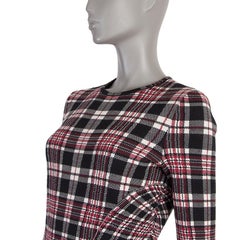 ALEXANDER MCQUEEN red wool PLAID 3/4 Sleeve Dress 44