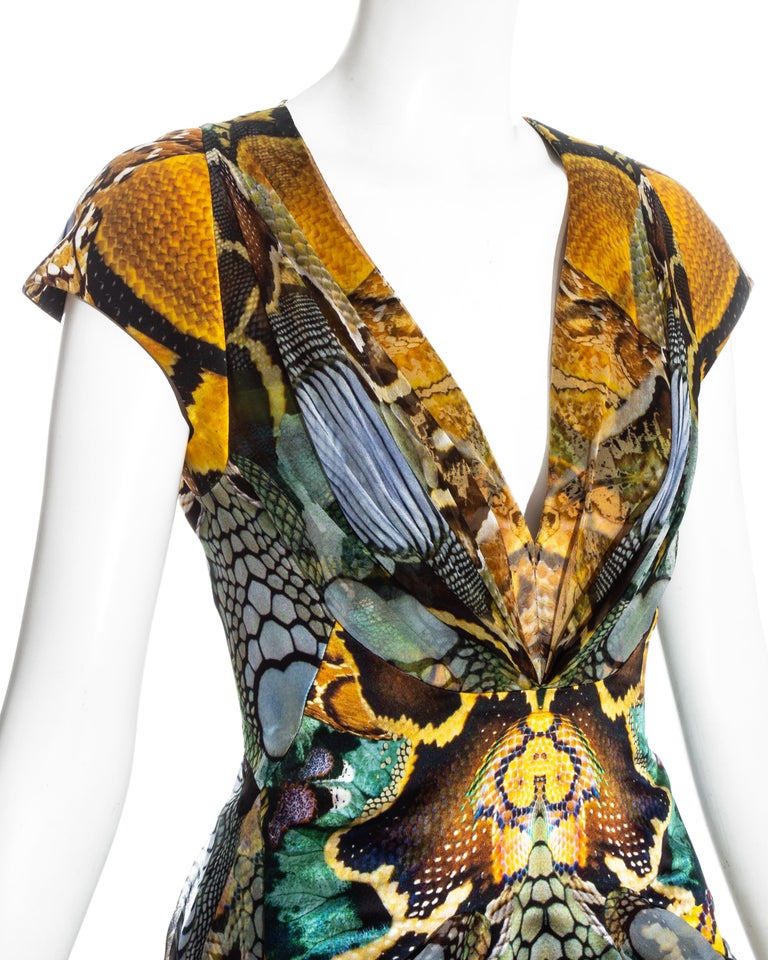 Alexander McQueen reptile print organza 'Plato's Atlantis' mini dress ...