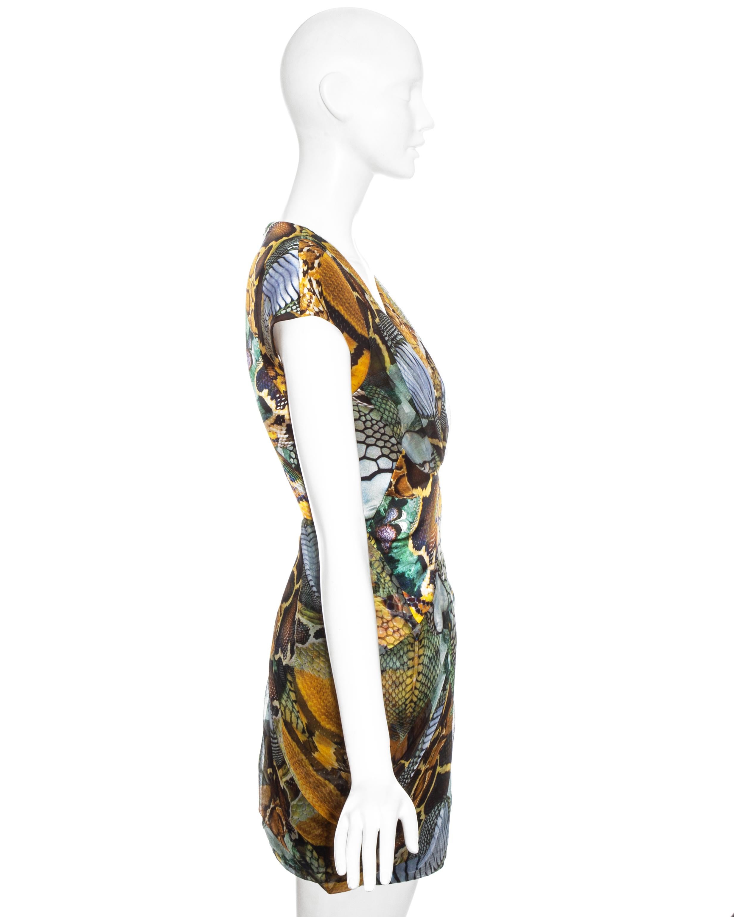 Black Alexander McQueen reptile print organza 'Plato's Atlantis' mini dress, ss 2010