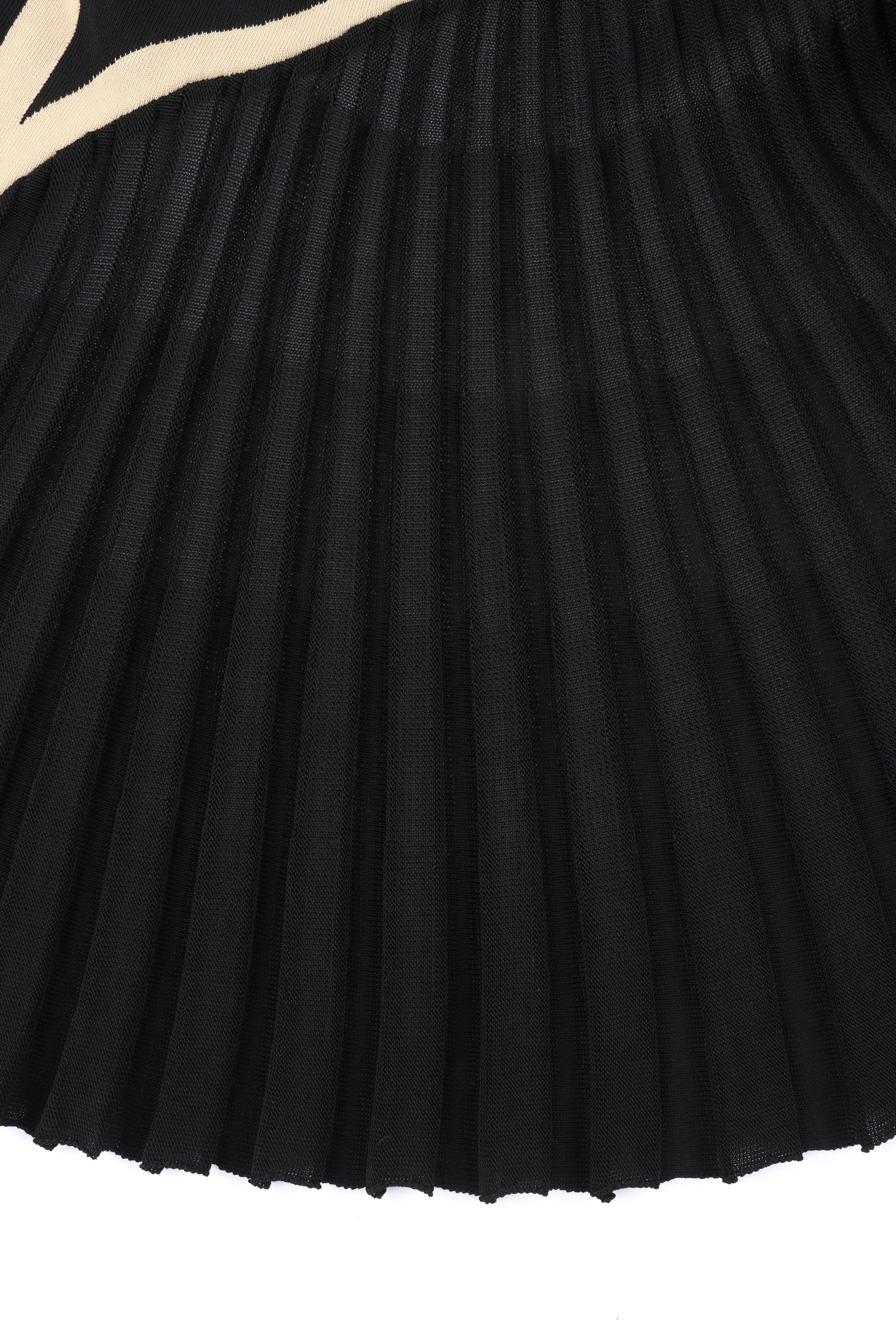 ALEXANDER McQUEEN Resort 2009 Black Beige Mesh Pleated Cold Shoulder Knit Dress 3