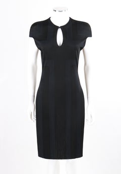 ALEXANDER McQUEEN Resort 2010 Blue Black Geometric Pattern Knit Sheath Dress