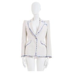 Alexander McQueen Resort 2010 - Veste blazer en toile de coton blanche peinte à la main