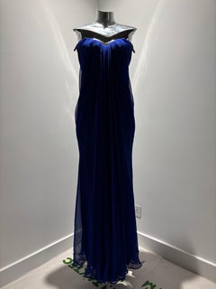 Alexander McQueen Resort 2011 Long Blue Strapless Dress
