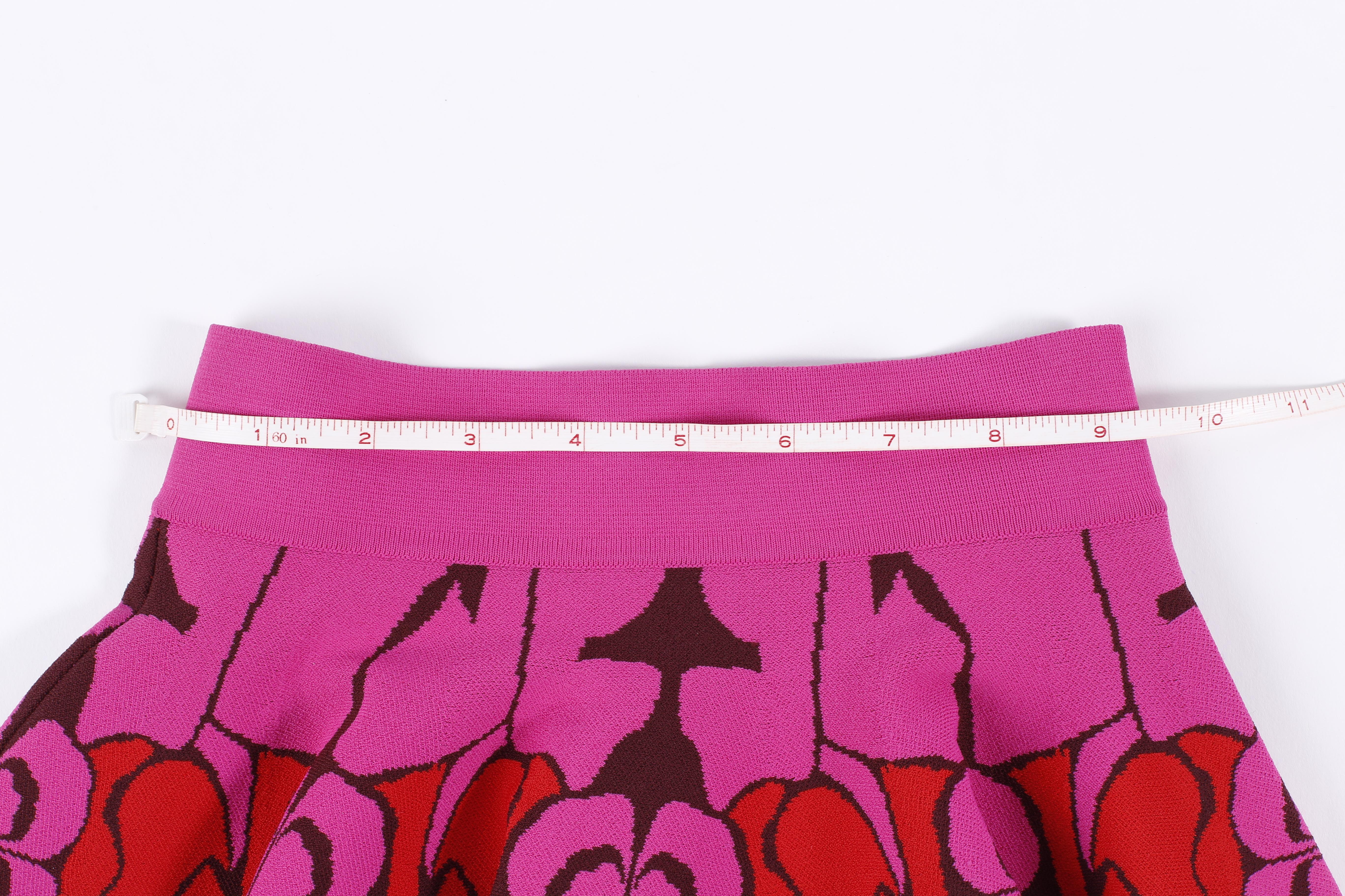 Alexander McQueen Resort 2015 Flower Kaleidoscope Pleated Flair Mini Skirt XS 6