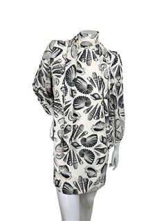 Alexander McQueen Resort 2019 Seashell Print Silk Scarf-Tie Dress IT 40