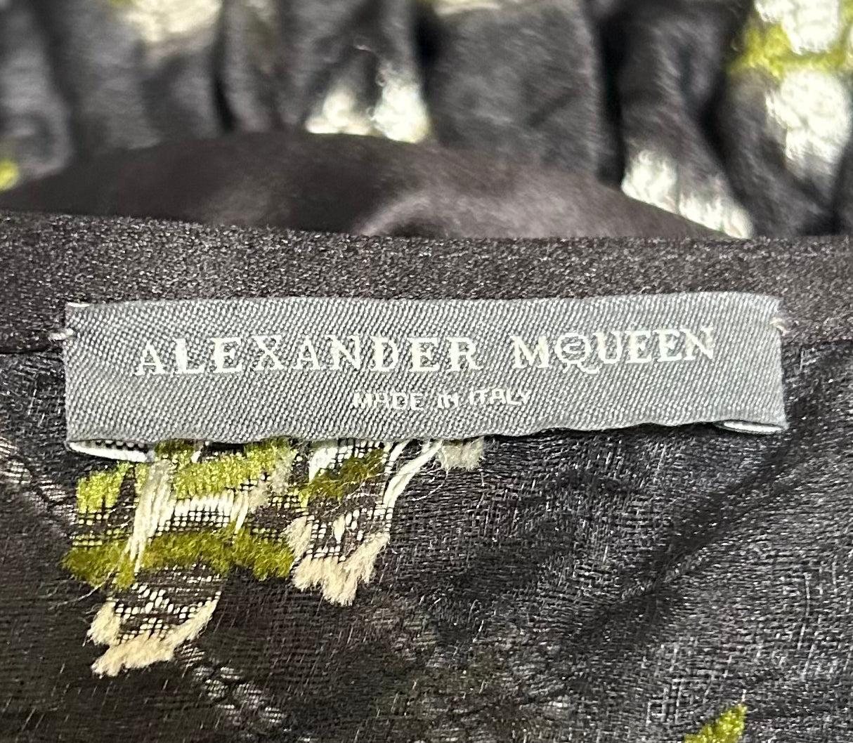 Alexander Mcqueen Resort Floral Reverse-Print Bustier Dress, 2016 In Good Condition For Sale In Los Angeles, CA