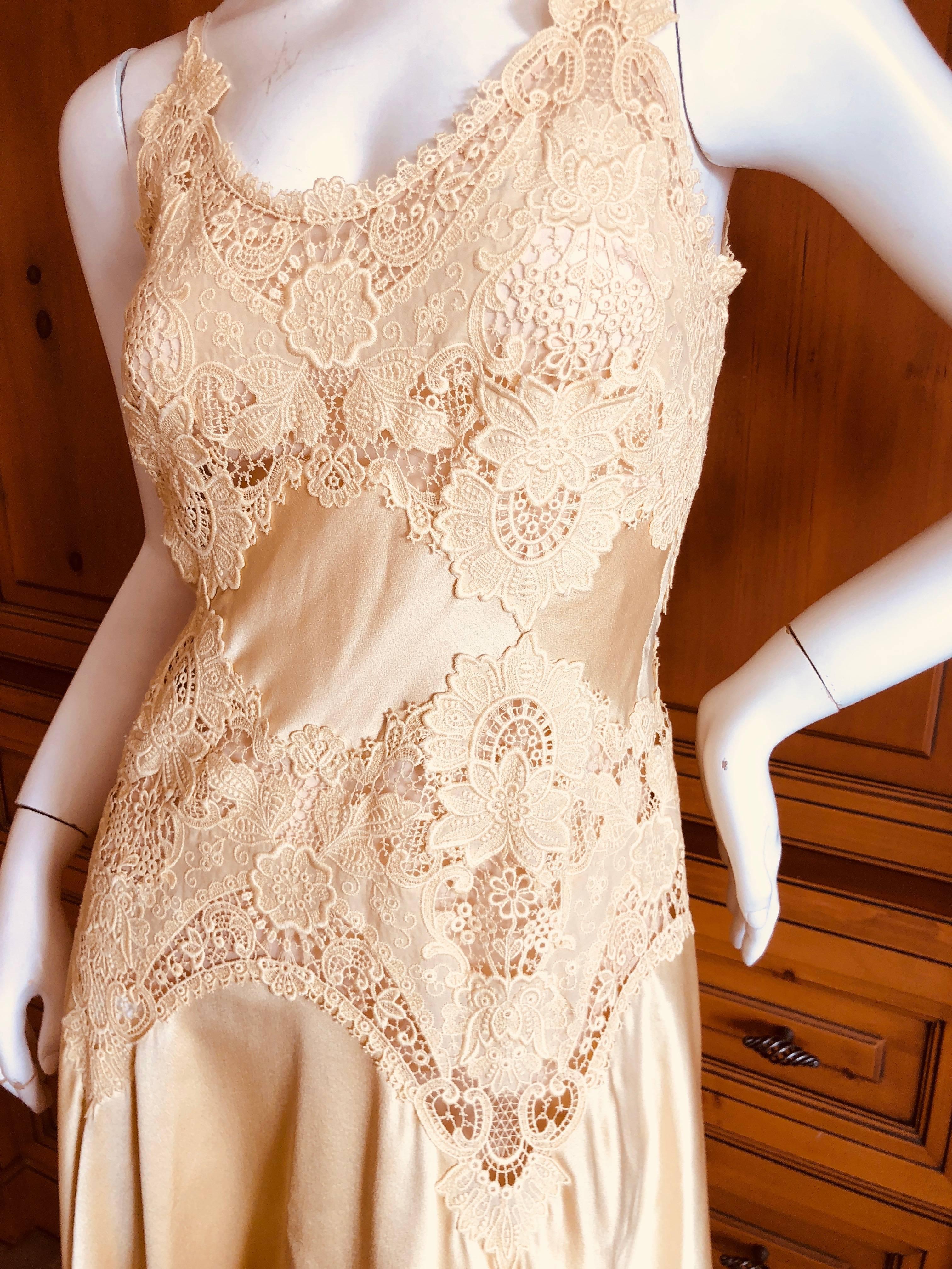 Alexander McQueen Romantic Butter Yellow Guipure Lace Dress 2004 For Sale 1