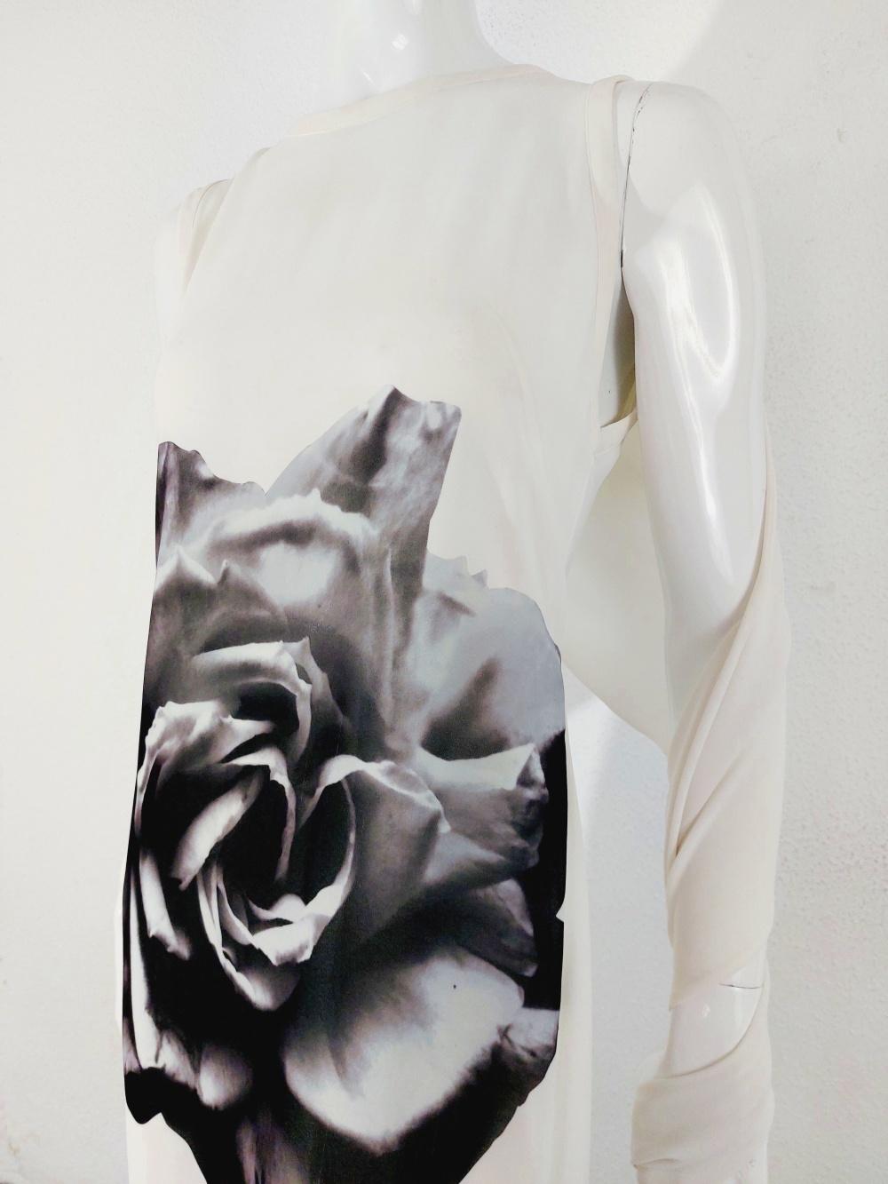 Alexander McQueen  Rose Flower Floral Drape Tie Ribbon 2005 Belt Open Back Dress 2