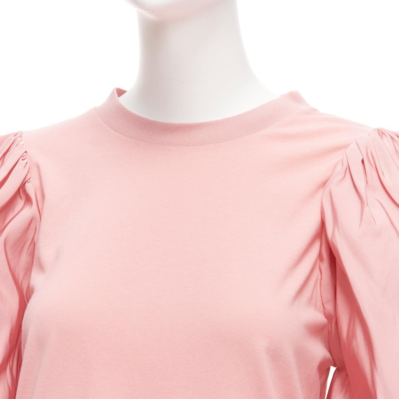 ALEXANDER MCQUEEN rose pink dramatic puff sleeve cotton tshirt IT38 XS
Reference: AAWC/A00797
Brand: Alexander McQueen
Designer: Sarah Burton
Material: Cotton, Polyester
Color: Pink
Pattern: Solid
Closure: Slip On
Lining: Pink Cotton
Extra Details: