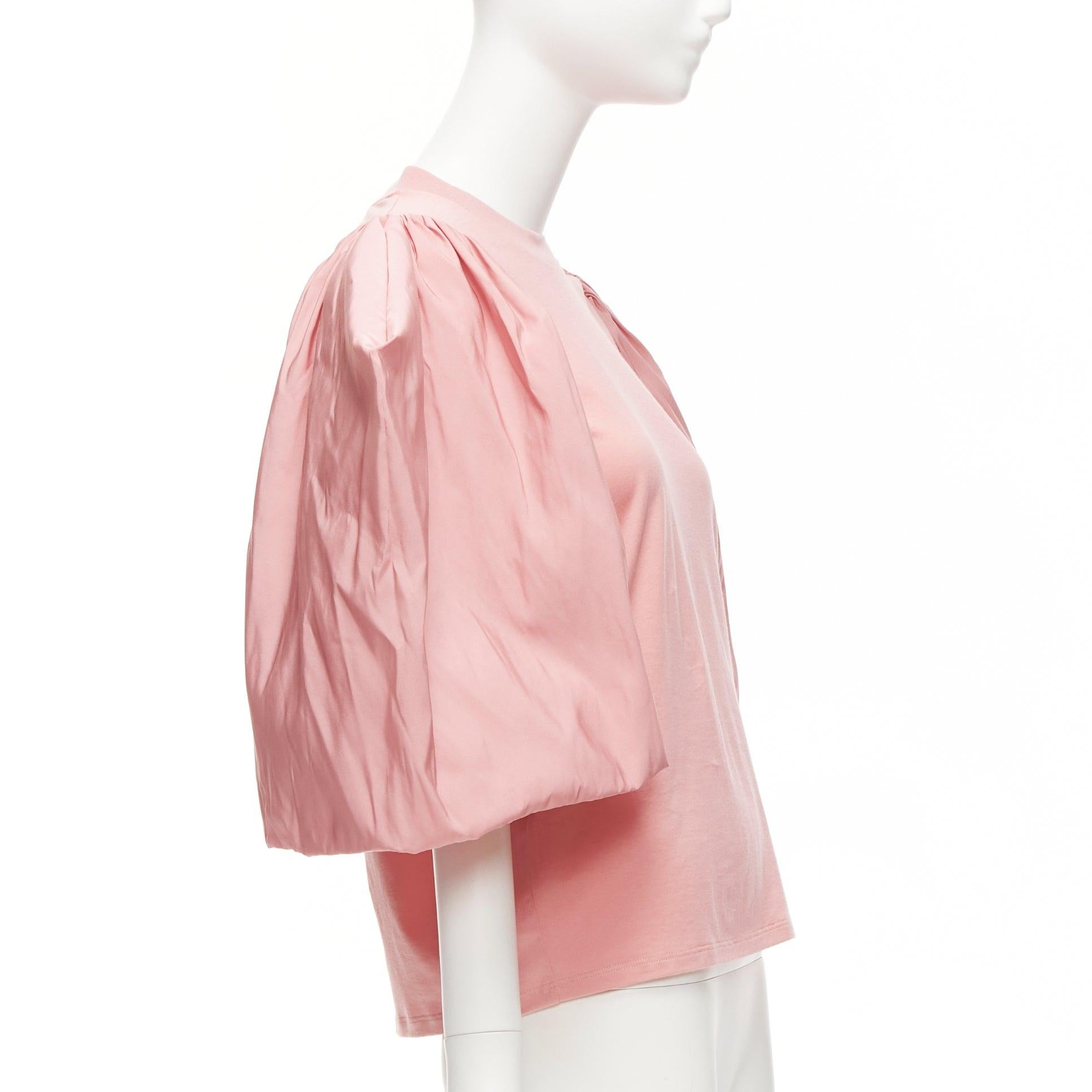 ALEXANDER MCQUEEN - T-shirt en coton rose à manches bouffantes spectaculaires IT38 XS Pour femmes en vente
