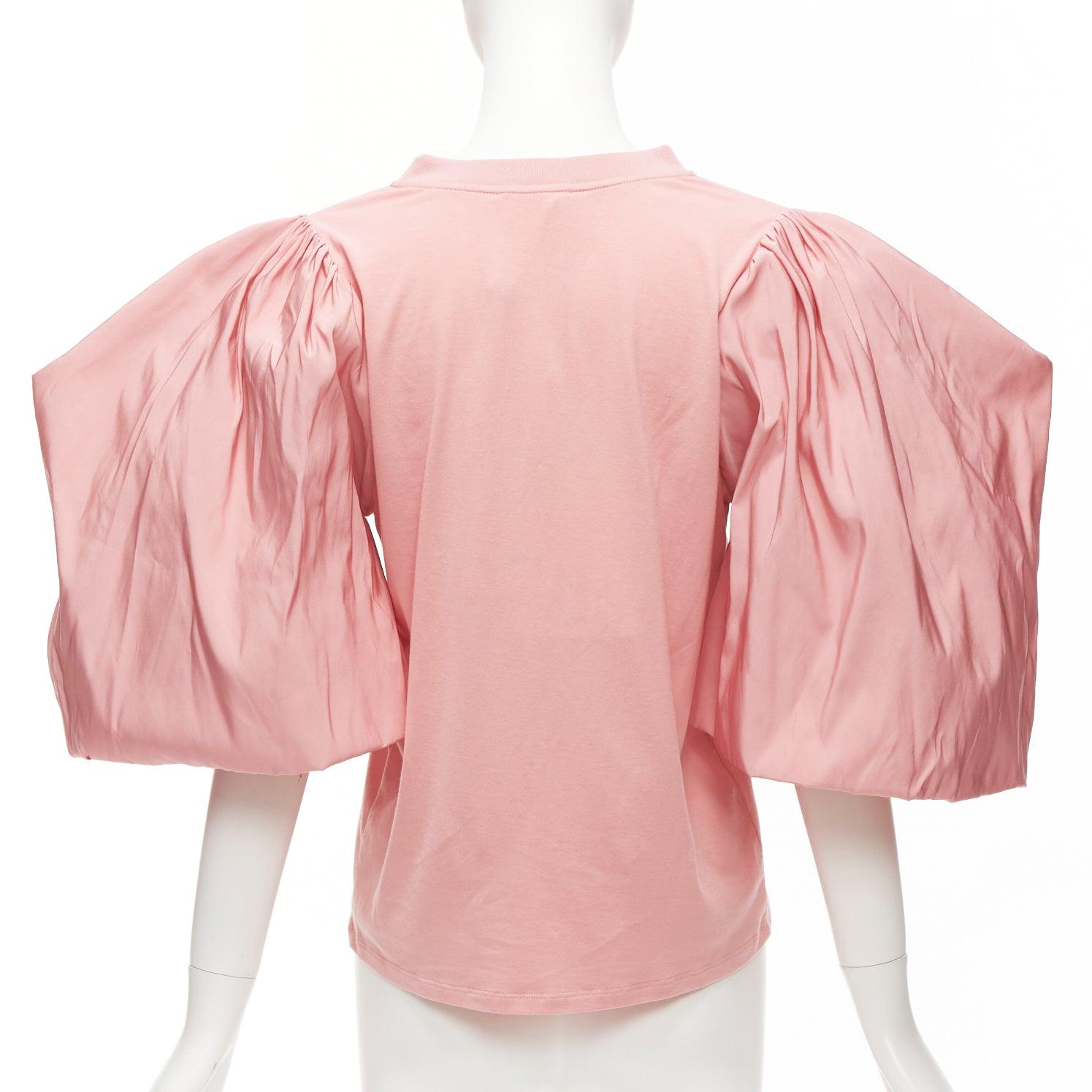 Donna Alexander McQueen - tshirt in cotone con maniche a sbuffo rosa drammatico IT38 XS in vendita