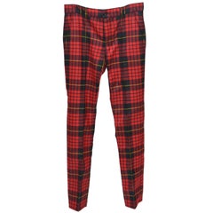 Alexander McQueen Runway 2006 Men Tartan Pants  Size 48  NEW