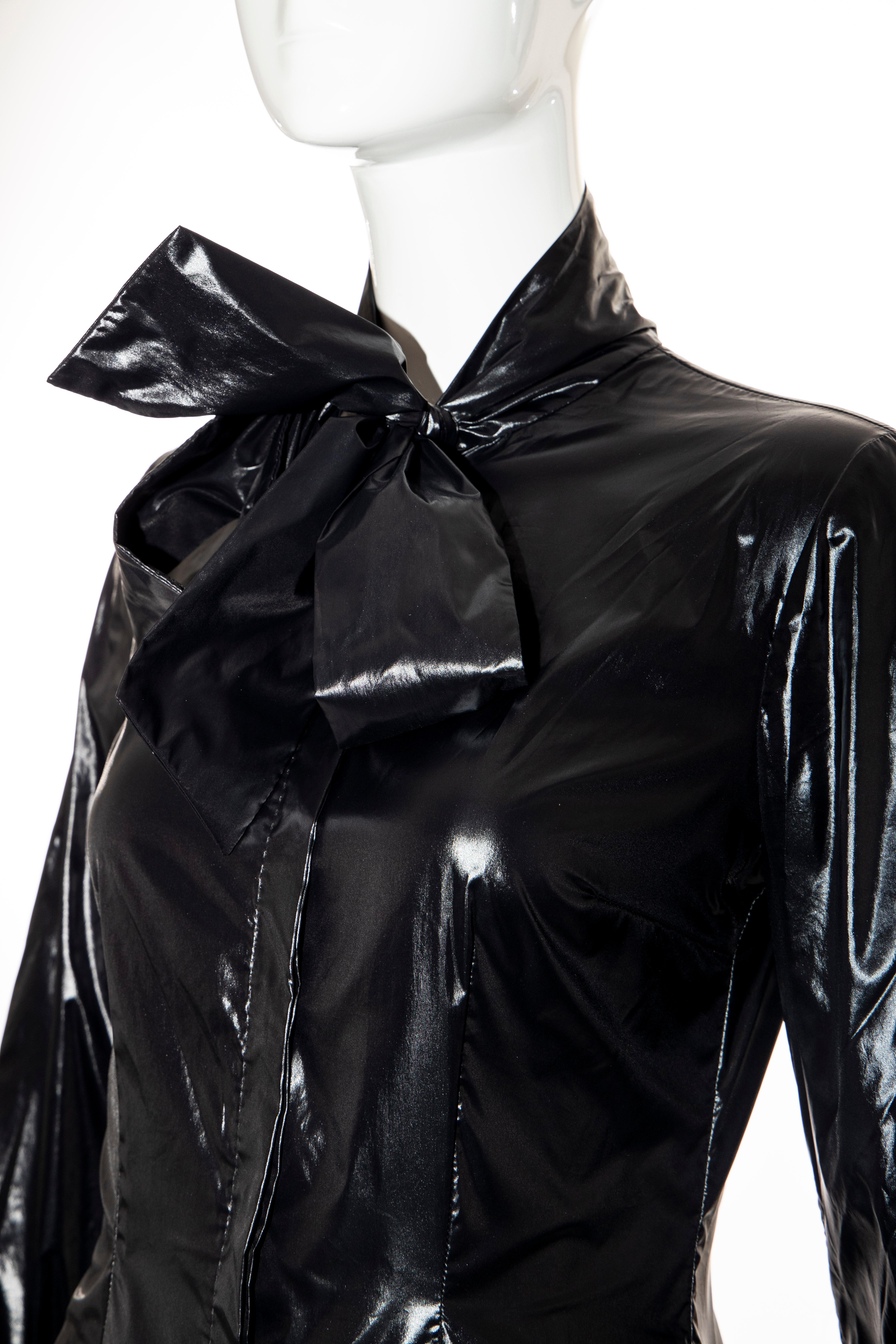 Alexander McQueen Runway Black Pussycat Bow Blouse 