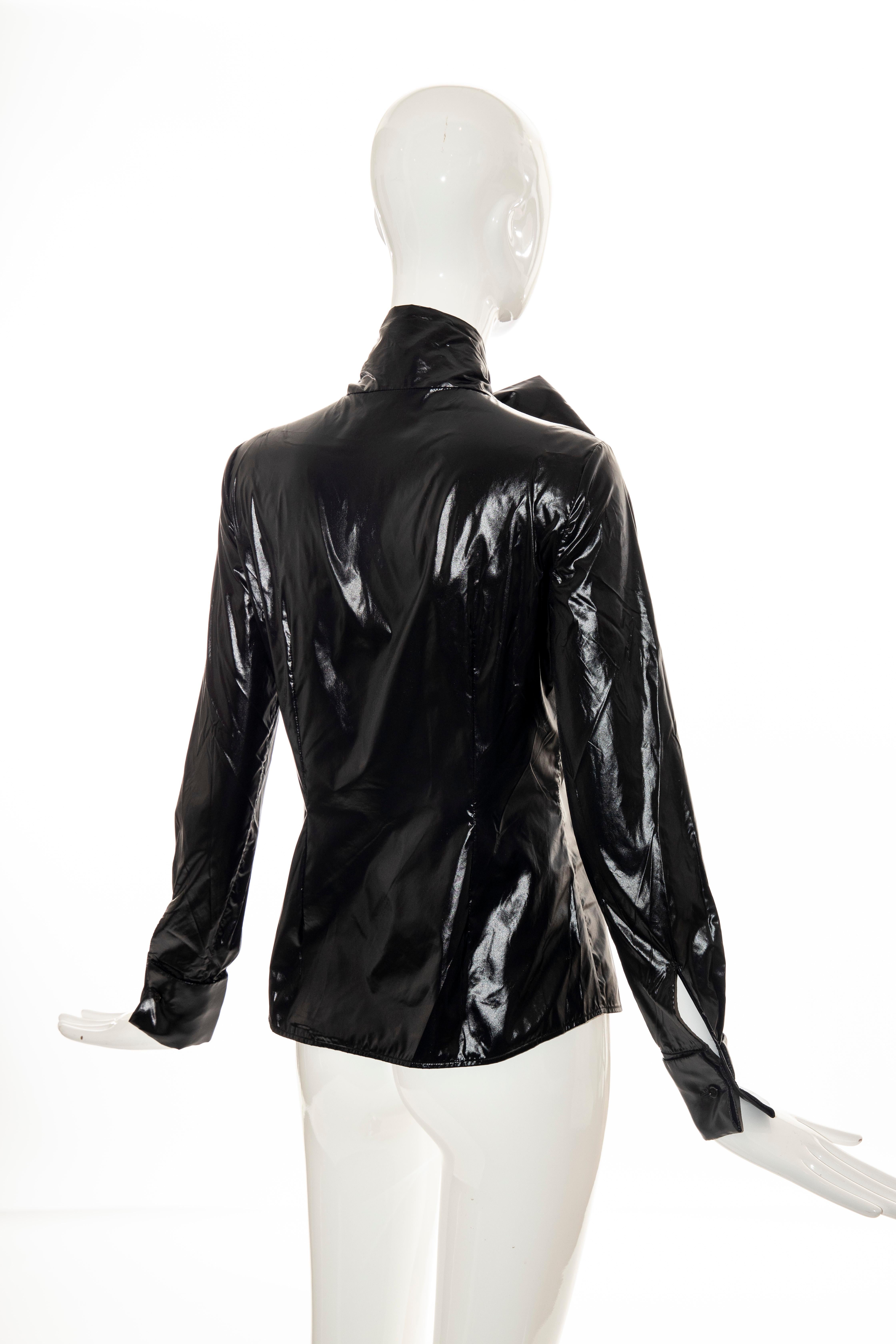 Alexander McQueen Runway Black Pussycat Bow Bluse „Horn Of Plenty“:: Herbst 2009 Damen