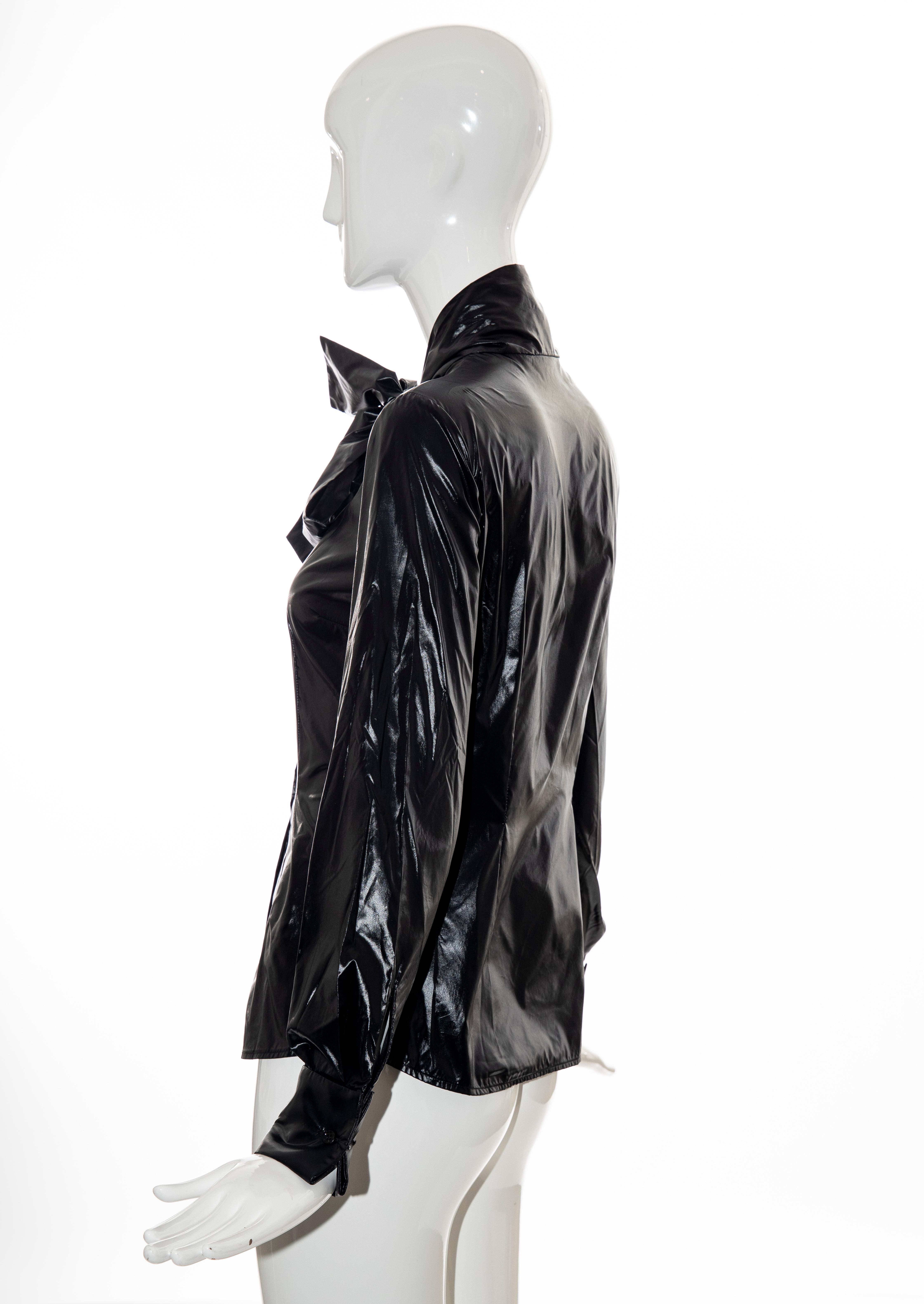 Alexander McQueen Runway Black Pussycat Bow Bluse „Horn Of Plenty“:: Herbst 2009 2