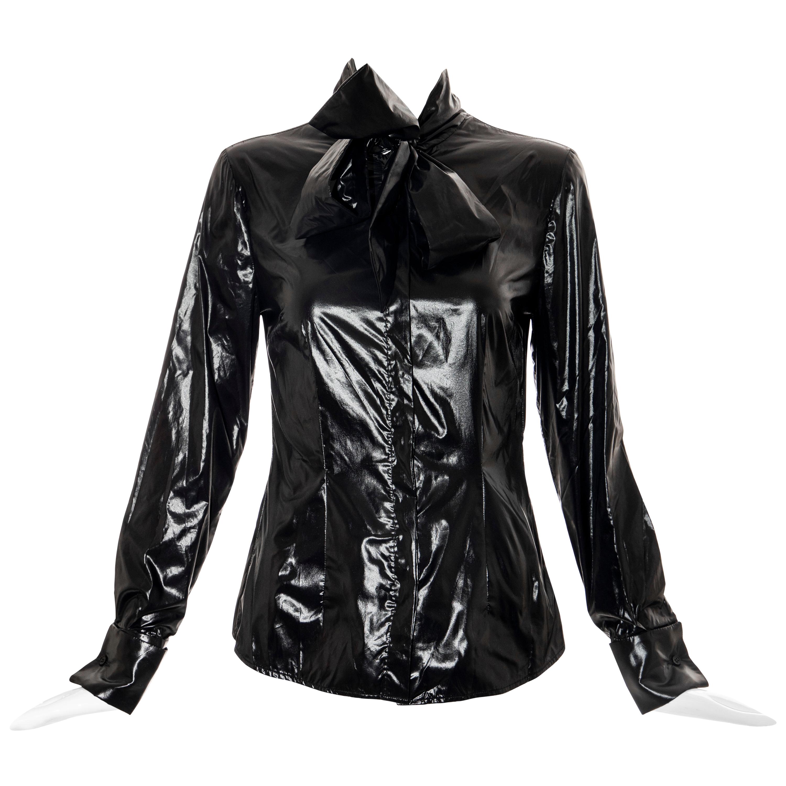Alexander McQueen Runway Black Pussycat Bow Blouse "Horn Of Plenty", Fall 2009