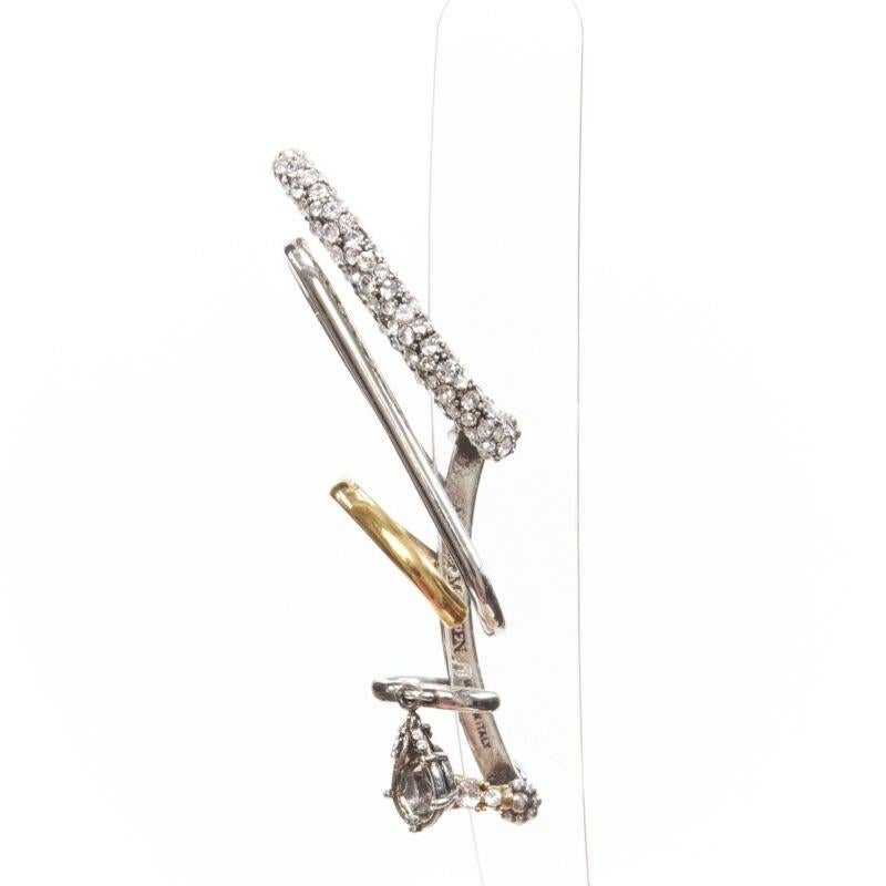 ALEXANDER MCQUEEN Runway Multi hoop gold silver crystal cuff earring
Reference: KEDG/A00024
Brand: Alexander McQueen
Designer: Sarah Burton
Model: Multi Hoop Ear Cuff
Collection: Runway
Material: Metal
Color: Silver, Gold
Pattern: Solid
Closure: