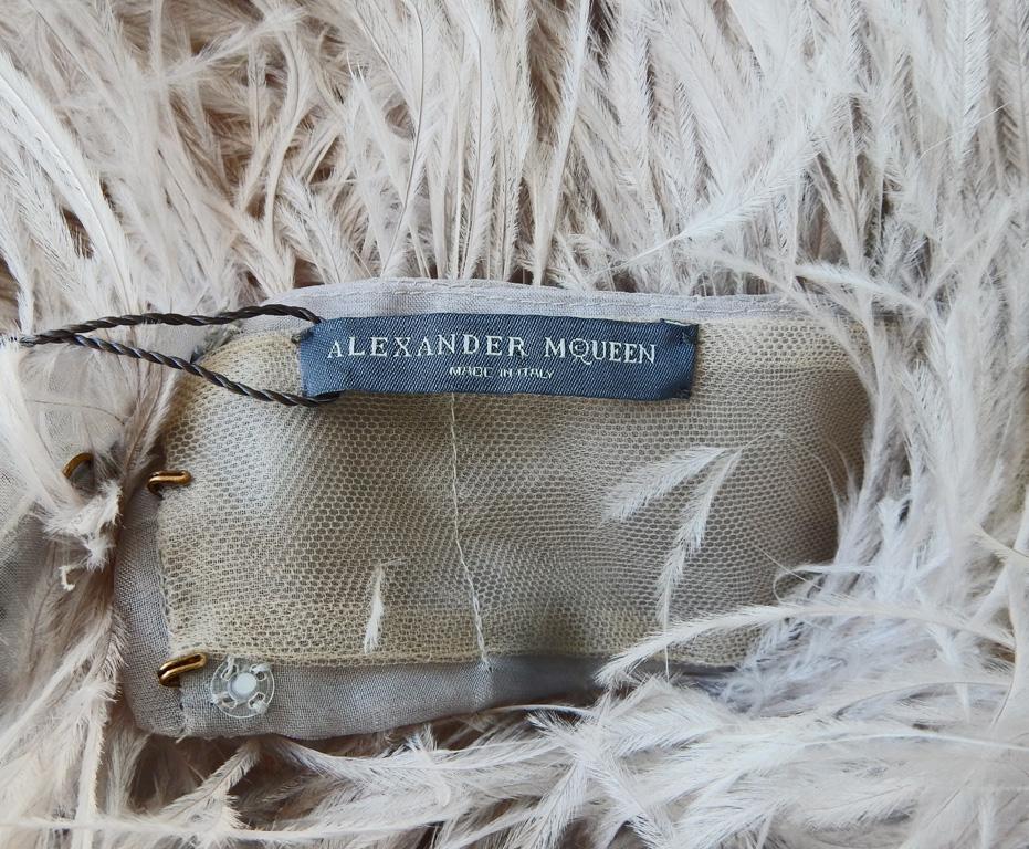 Alexander McQueen Runway Ostrich Feather Mini Dress For Sale 7