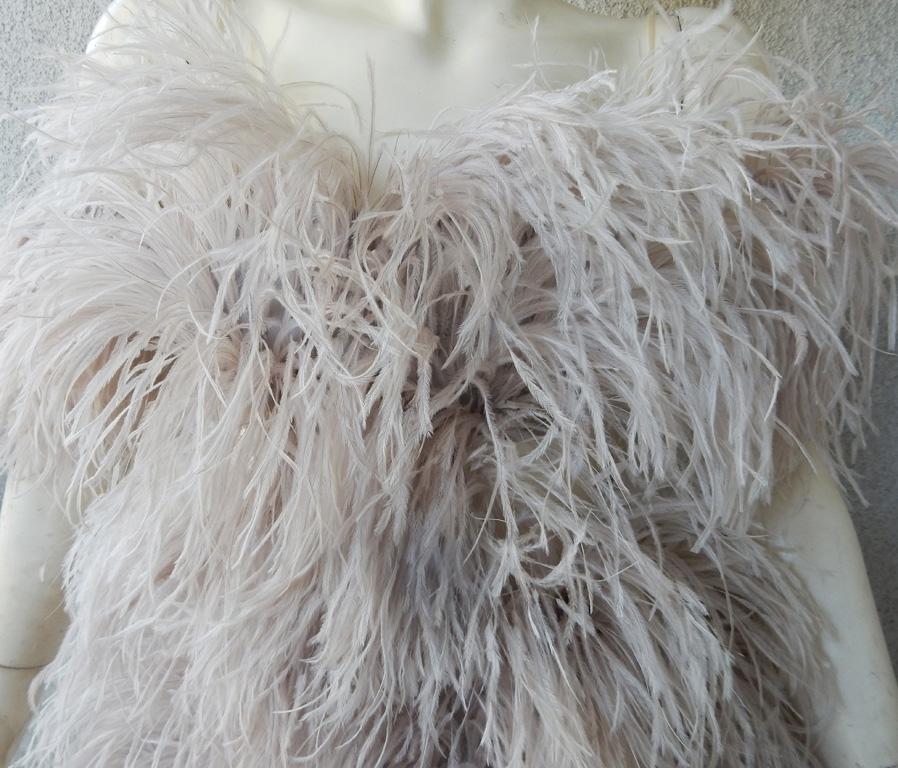 Women's Alexander McQueen Runway Ostrich Feather Mini Dress For Sale