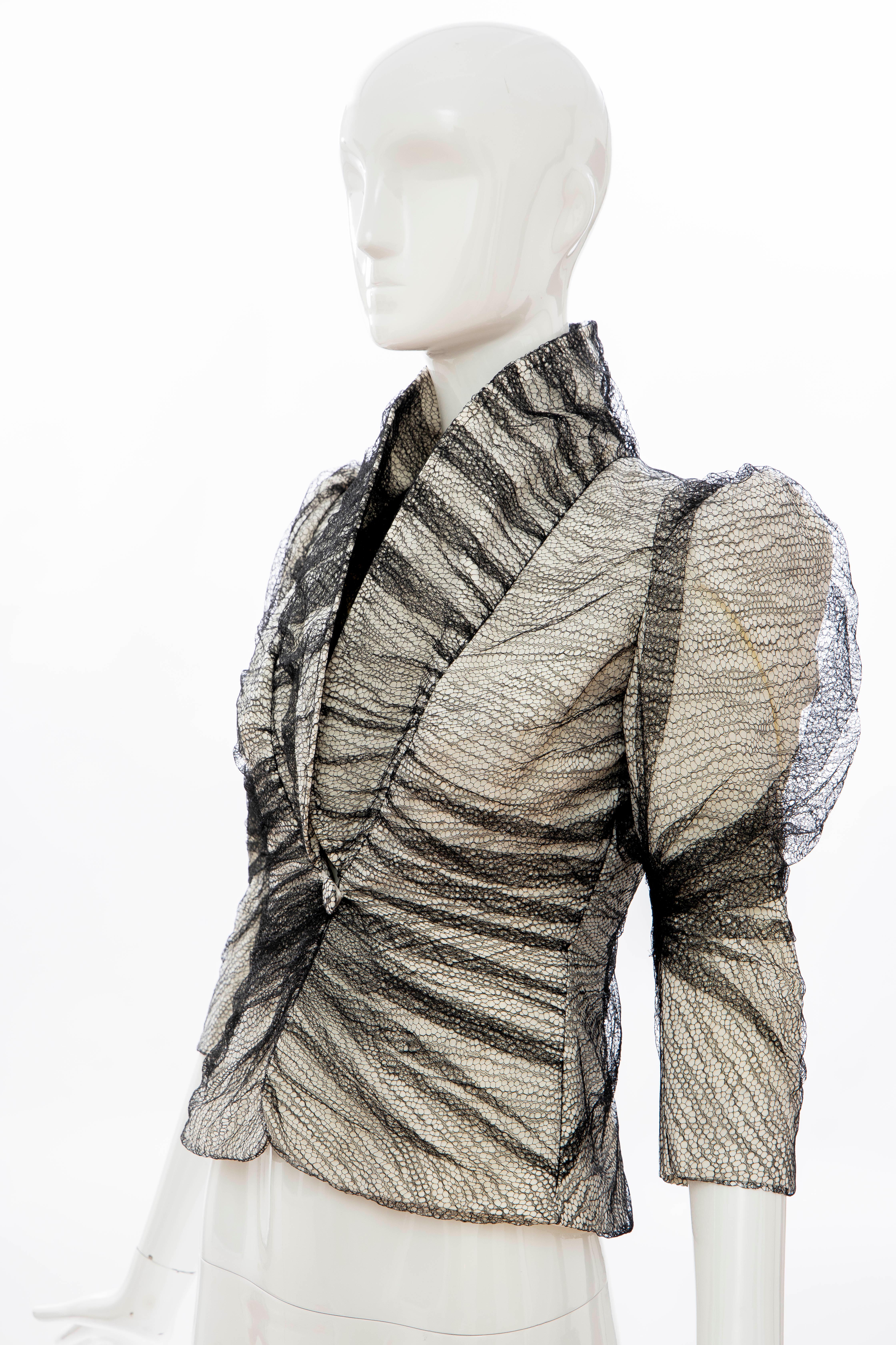 Alexander McQueen Runway Sarabande Collection Tulle Overlay Jacket, Spring 2007 For Sale 3