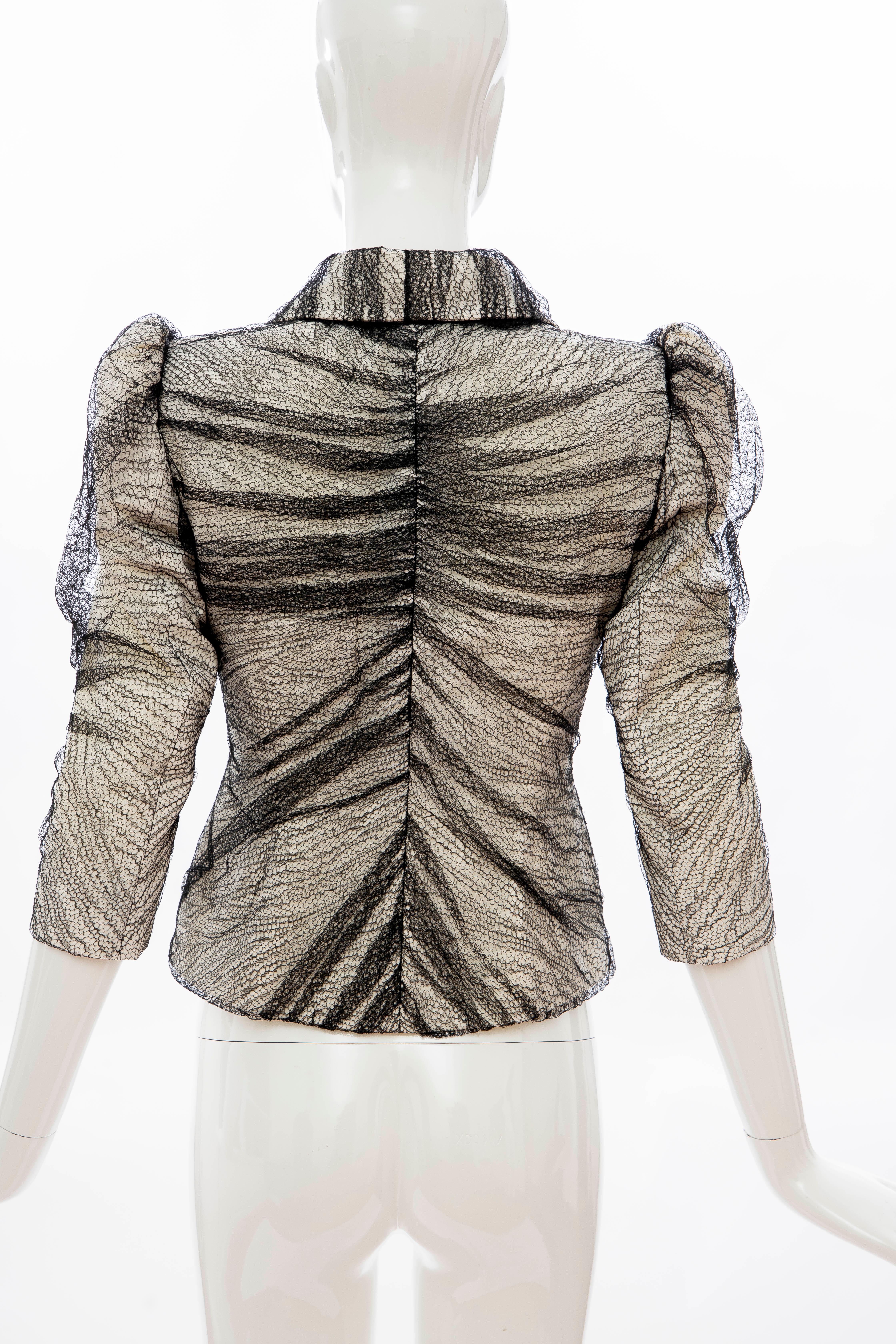 Gray Alexander McQueen Runway Sarabande Collection Tulle Overlay Jacket, Spring 2007 For Sale