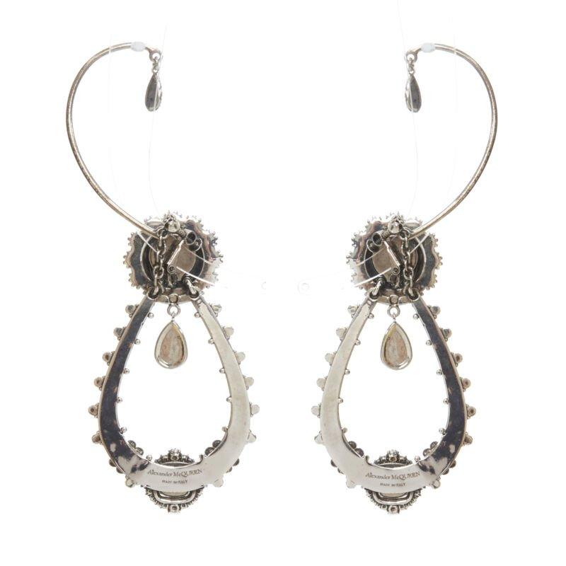 ALEXANDER McQueen Orecchino a goccia in argento con strass, orecchino statement ALEXANDER McQueen in vendita 3