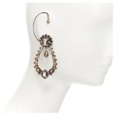 ALEXANDER MCQUEEN Runway silver rhinestone teardrop earcuff statement earring