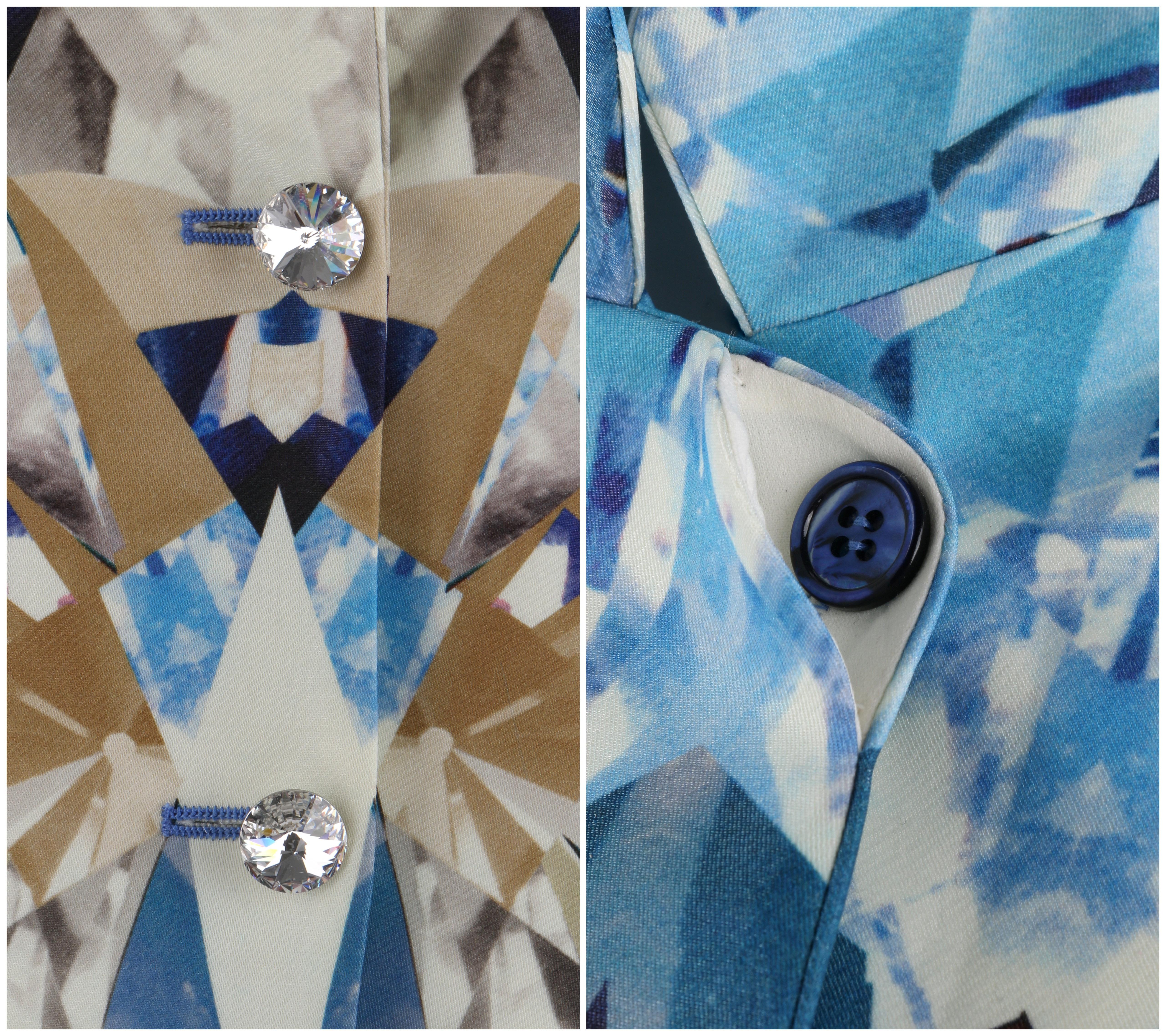 ALEXANDER McQUEEN S/S '09 Natural Dis-tinction Blue Crystal Kaleidoscope Blazer  For Sale 1