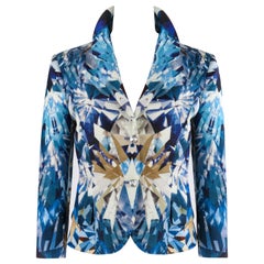 ALEXANDER McQUEEN S/S 2009 - Blazer kaléidoscope en cristaux bleus naturels à décoloration naturelle