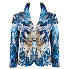 ALEXANDER McQUEEN S/S '09 Natural Dis-tinction Blue Crystal Kaleidoscope Blazer 