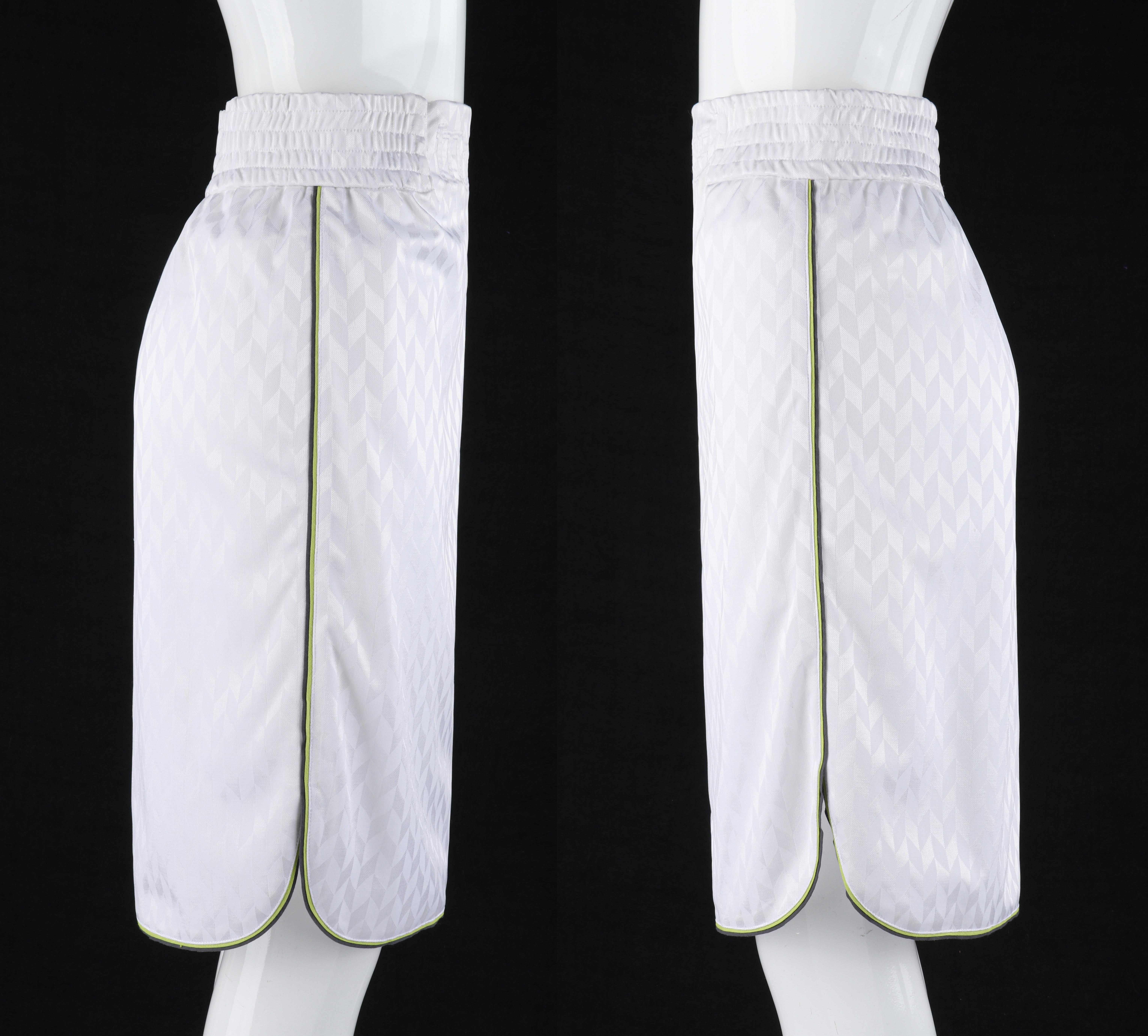 ALEXANDER McQUEEN S/S 2000 - Ensemble 2 pièces « Eye » avec jupe blanche à chevrons et chevrons, état neuf avec étiquettes en vente 4