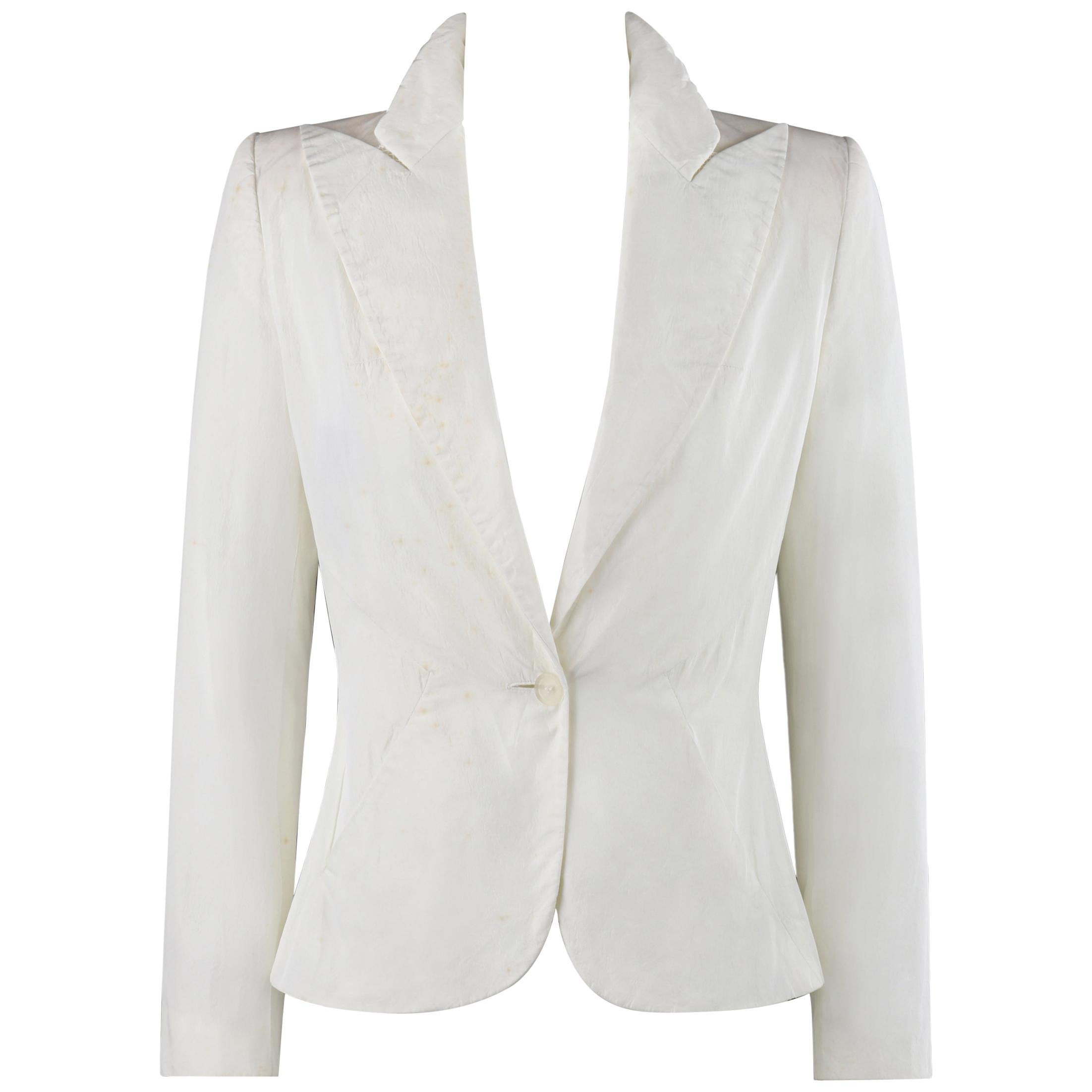 ALEXANDER McQUEEN S/S 1995 “The Birds” Cream Blazer Jacket w/ Birth + Hair Label For Sale