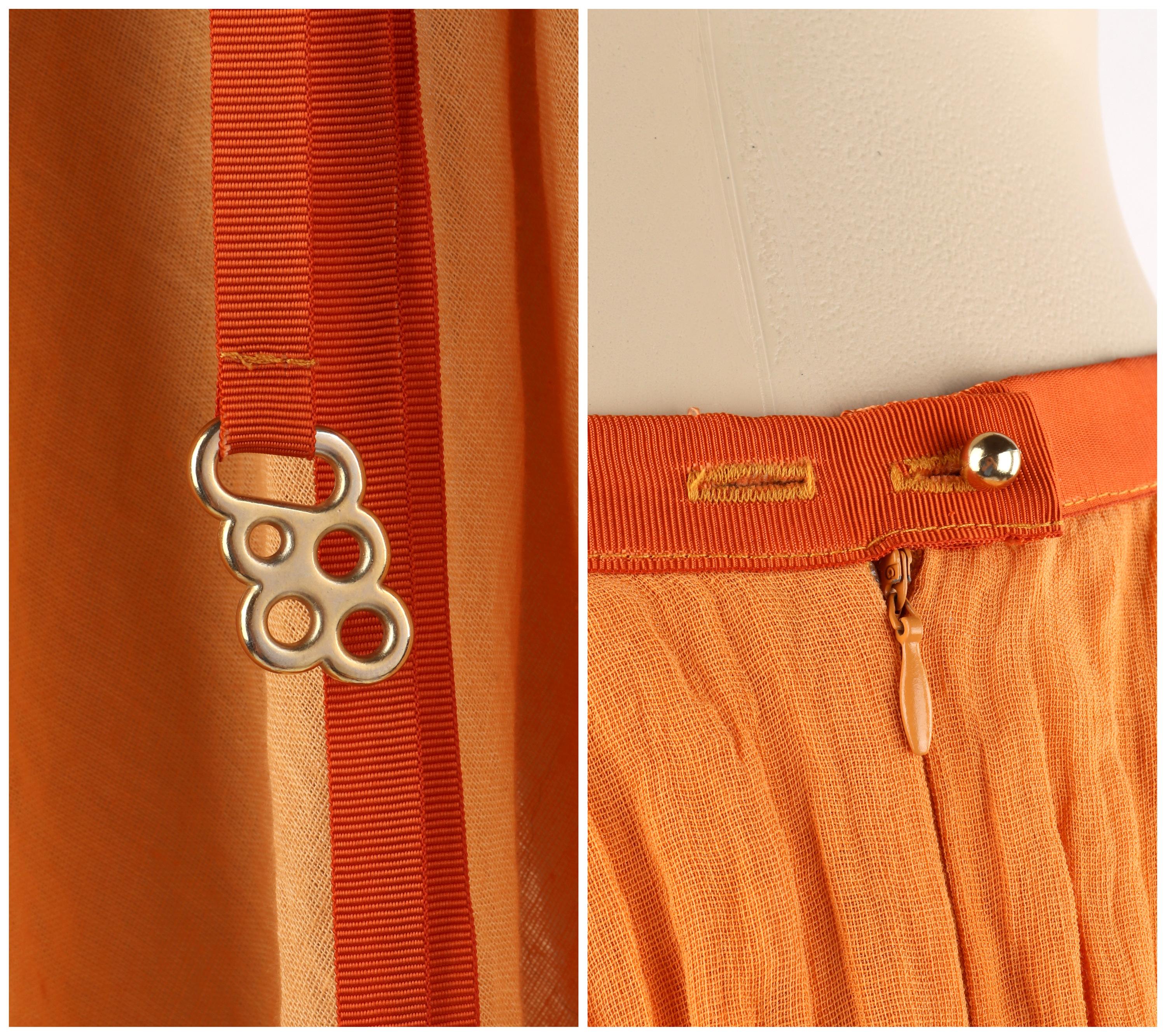 Women's ALEXANDER McQUEEN S/S 1995 Two Toned Orange Layered Asymmetric Ruffled Skirt  For Sale