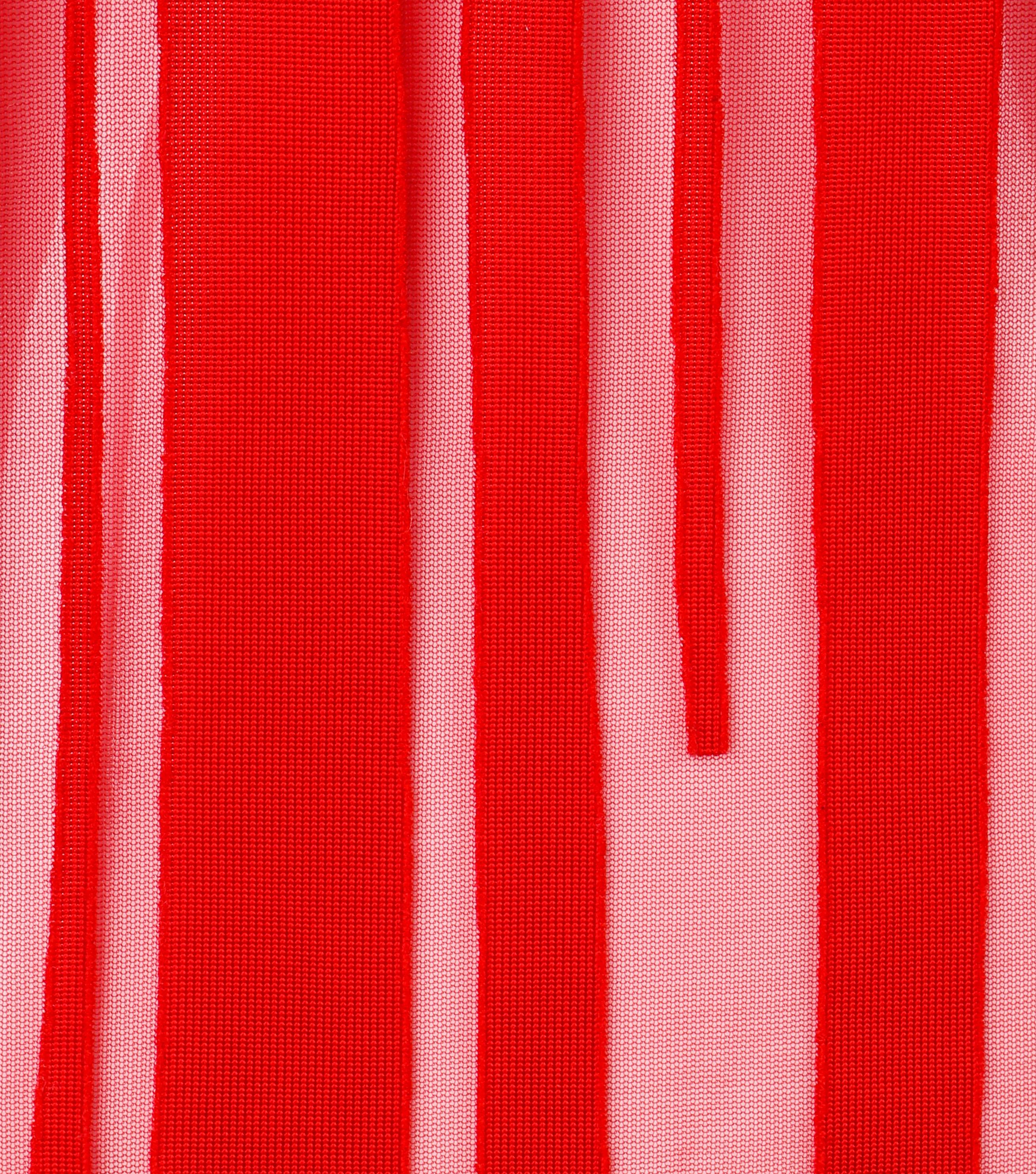 ALEXANDER McQUEEN S/S 1996 Red Semi Sheer Mesh Short Sleeve Shell Top For Sale 3