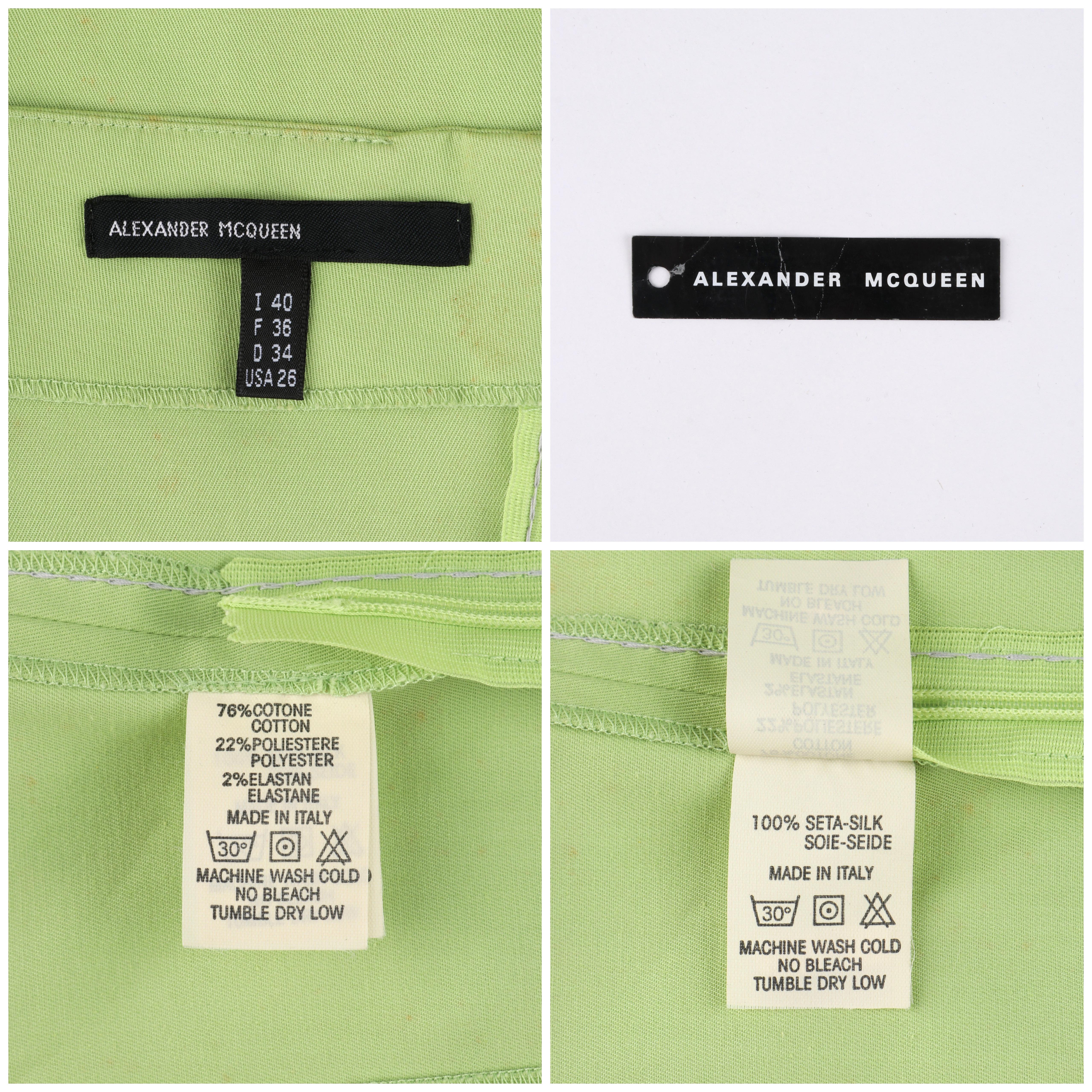 ALEXANDER McQUEEN S/S 1996 “The Hunger” Green Asymmetric Strapless Ruffle Dress For Sale 1