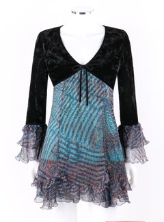 ALEXANDER McQUEEN S/S 1996 "The Hunger" Silk Velvet & Chiffon Babydoll Dress